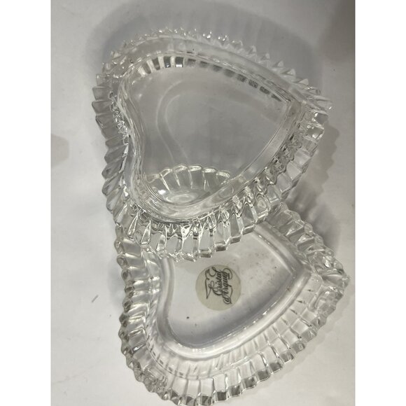 Cristal D'arques Garanti Genuine Lead Crystal Heart Shaped Trinket Box - France - Picture 2 of 5
